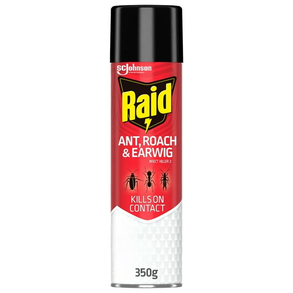 Raid Ant, Roach, and Earwig Insect Killer, Kills Bugs on Contact, for Indoor and Outdoor Use, 350 g