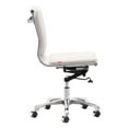 thumbnail image 2 of HomeRoots Furniture Armless Office Chair White - Leatherette Chromed Steel (249000), 2 of 2