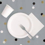 Rectangular 54 x 108 Silver Plastic Table Covers, 3 Count, by Way To Celebrate