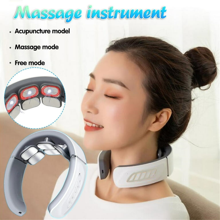 Rechargeable Four-head Electric Cervical Neck Massager Body Muscle Relax  Heated