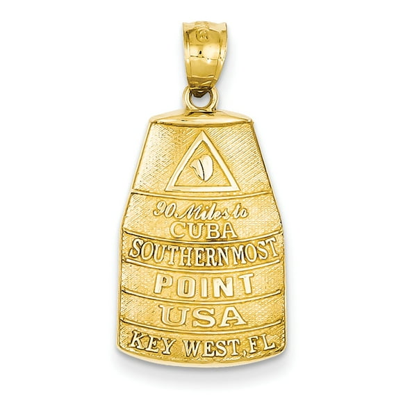 14K Yellow Gold Southern Most Point USA Key West Pendant