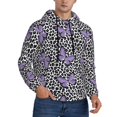 thumbnail image 2 of Wukai Purple Butterflies Print Men Hoodies Fleece Sweatshirts Long Sleeve Sweaters Pullover Fall Outfits Winter Clothes-3X-Large, 2 of 7