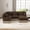 Brown Black, variant on Large Modular Sectional Corner Coucheses with Tassel, 5 Seater Sofa Big Comfy Leopard Chenille U Shaped Couches with 2 Throw Pillows and 4 Lumbar Pillows, Movable Ottoman, Brown black