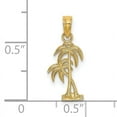 thumbnail image 3 of 14K Yellow Gold Solid Textured Finish Double Palm Tree Design Charm Pendant, 3 of 4
