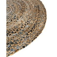 thumbnail image 4 of Unique Loom Braided Chindi Collection Area Rug - Crossed (4' 1" Round Natural/Blue), 4 of 7