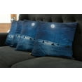 thumbnail image 5 of Ambesonne Ocean Throw Pillow Cover 4 Pack, Dramatic Nighttime Sky, 24", Navy White, 5 of 5