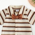 thumbnail image 5 of Baby Onesies Baby Boy Clothes Baby Boy Clothes Turndown Collar Striped Long/Short Sleeve Romper Button Up Jumpsuit Shirt Bodysuit, 5 of 5