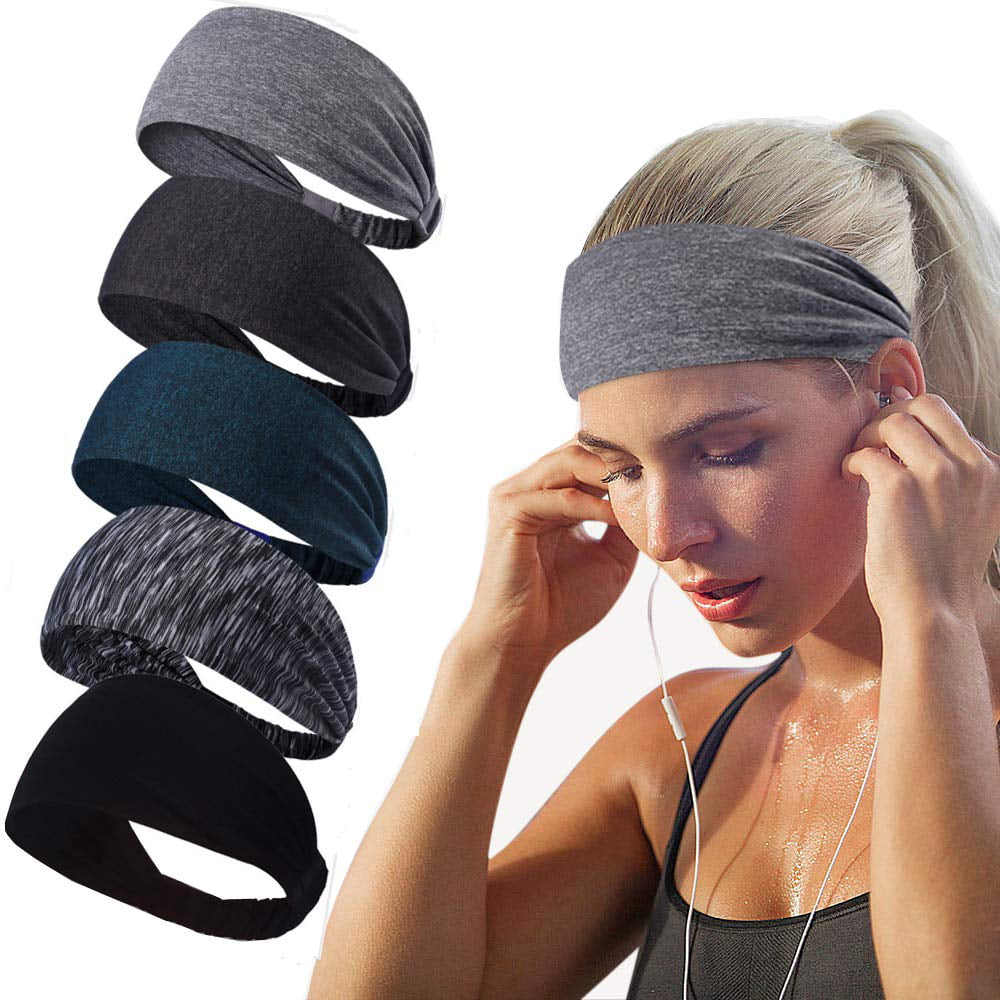 Ladies Elastic Wide Headband Sports Yoga Gym Running Hair Band Women's Ponytail 