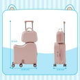 thumbnail image 6 of TABU Kids Ride on Luggage with Handbag, Hardshell Suitcase with 6-Spinner Wheels,Hidden Cup Holder,Foldable Pedal,Pink, 6 of 7