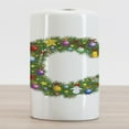 thumbnail image 2 of Letter C Ceramic Toothbrush Holder, Celebration Design Letter C Capital Hearts Colorful Balls Winter Holiday, Decorative Versatile Countertop for Bathroom, 4.5" X 2.7", Multicolor, 2 of 4