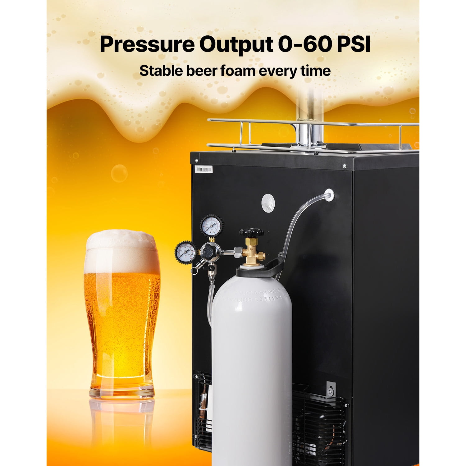 KFFKFF CO2 Container, 20 lbs Fresh Aluminum Alloy Chamber, CO2 Air Cylinder with Light Mist Covering, CGA320 Valve, Handle & Violet Copper Suction, DOT Certified Chamber for Draft Beer Serving