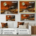 thumbnail image 4 of Designart "Sunset Meadow with Red Moon at Farmhouse" Farm Framed Wall Art Decor - Country Red Farm Windows Bedroom Framed Canvas Wall Art, 4 of 6