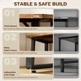 thumbnail image 4 of Rustic Brown 71” Computer Desk - Spacious Industrial Writing Table for Home Office, Living Room & Study - Engineered Wood & Steel Frame, 4 of 7