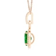 thumbnail image 2 of ANGARA Lab Grown 1.1 Ct Oval Emerald Drop Pendant with Diamond Halo for Women in 14K Rose Gold (Size-8x6mm) | May Birthstone, Anniversary, Jewelry Gift for Women | Lab-Grown Emerald Necklace, 2 of 9