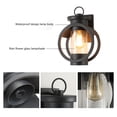 thumbnail image 4 of Industrial Wall Sconces, Waterproof Exterior Outdoor Wall Lamp with Metal Frame Glass Shade for Indoor Outdoor Black, 4 of 7