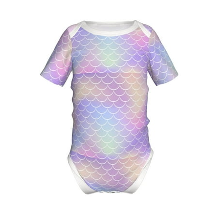 

Junzan Fish Scale1 Print Short-Sleeve Baby Climbing Clothes Bodysuits for Infant One-Piece for Baby Boys & Girls Baby Clothes Baby Romper with Snap Closure-3 Months