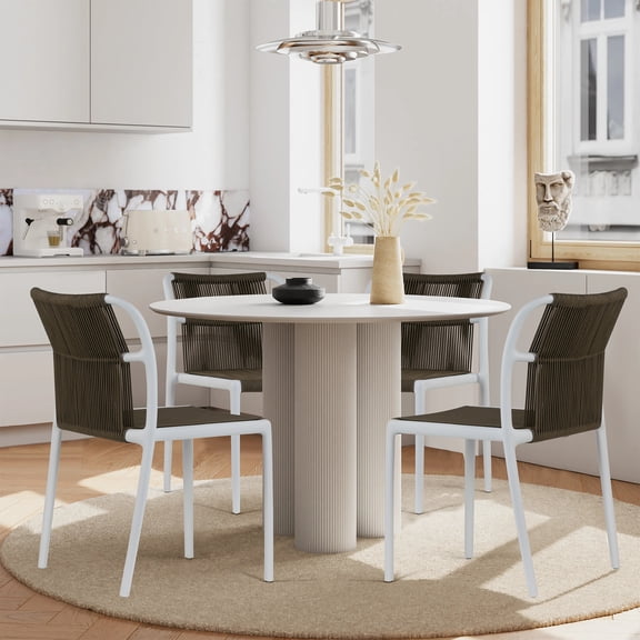 Avi Cappuccino Faux Leather Accent Chair with Golden Legs