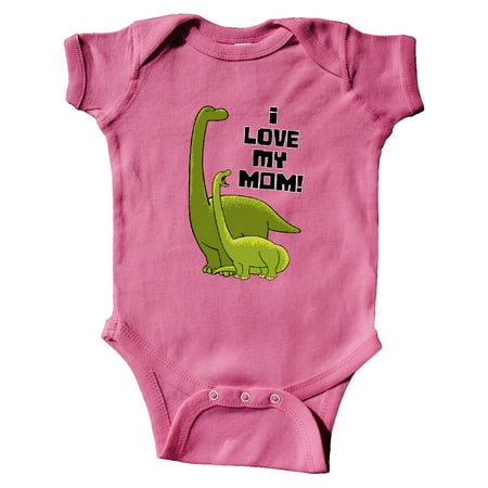 

Inktastic I Love my Mom with Baby and Mommy Brontosaurus Gift Baby Boy or Baby Girl Bodysuit