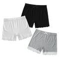 thumbnail image 3 of YONGHS Kids Girls 3 Pack Bike Shorts Solid Color Dance Gym Yoga Sports Bike Shorts Black&Gray&White 13-14, 3 of 5