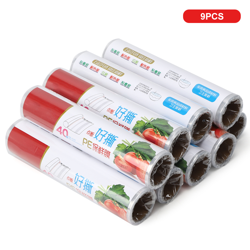 LHCER Kitchen Plastic Wrap,9pcs 20cm x 20cm x 40m Disposable Plastic