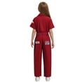 thumbnail image 2 of Haitryli Girls Boys Mechanic Jumpsuits Coverall Boiler Suit Zip-Front Short Sleeve Overalls Flight Suit Bodysuit Red 9-10, 2 of 5