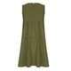 thumbnail image 5 of Puntoco Moda Mujer Verano Talla Grande Algodón Y Lino Sin Mangas Empalme Suelto Cuello Redondo Vestido De Color Sólido Verde Ejército L,Regalos Para Mujer Joven, 5 of 7