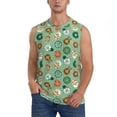 thumbnail image 2 of Lsque Christmas Donuts Print Men's Cotton Blend Sleeveless Muscle Shirts (S-3XL)- Moisture Wicking, Odor Protection, UPF 30+,Small, 2 of 8