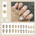 thumbnail image 1 of Parche para uñas HUOGUO, a cuadros, extraíble con pegamento, 24 unidades, Sweet Style, 1 of 5