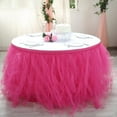 Efavormart 14ft Fuchsia FULL SIZE 4 Layer Fluffy Tulle - Tutu Table Skirt for Party Events fits ...