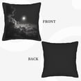 thumbnail image 6 of Set of 2 18x18in Throw Pillow Covers - Serene Night Scene with Bright Moon & Fluffy Illuminated Clouds on Black Background, 6 of 8