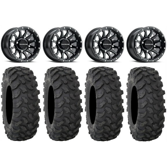 Raceline Trophy 15" Black Wheels 32" XTR370 Tires Kawasaki Mule Pro FXT