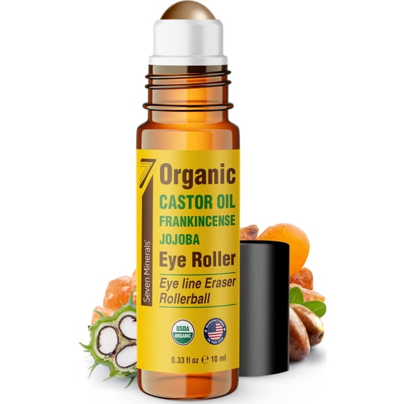 Roller para ojos Seven Minerals con aceite de ricino orgánico 10 ml