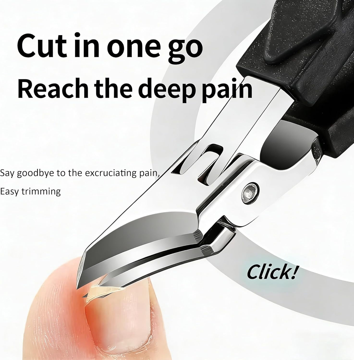 Black Anti-Slip Grip Gear Lock Nail Clipper Set | Professional Toenail Clippers for Men & Seniors with Precision-Cut Curved Tips & Groove Access Design