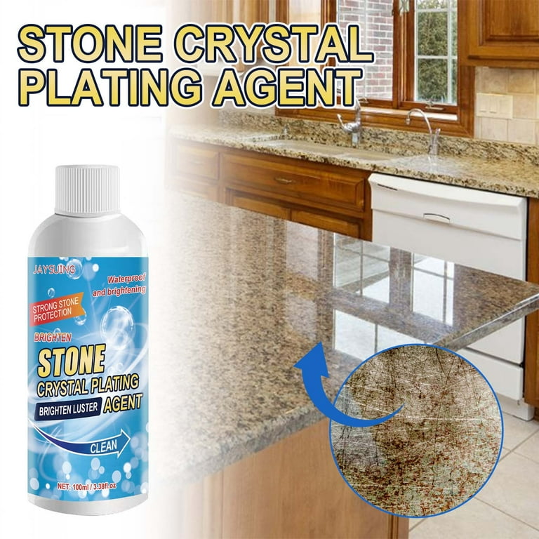 Rdeuod Stone Stain Remover Cleaner -Nano Stone Crystal Plating Agent,  Marble Cleaner Stain Remover, Kitchen Quartz Stone Tile Countertop Scratch  Repair, Cleaning, Stains, Brightener,2 Pcs 