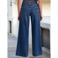 thumbnail image 6 of Female Wide Leg Jeans Baggy Jeans Mid Waist Stretch Boyfriend Denim Pants Vintage Trousers with Pocket S, 6 of 8