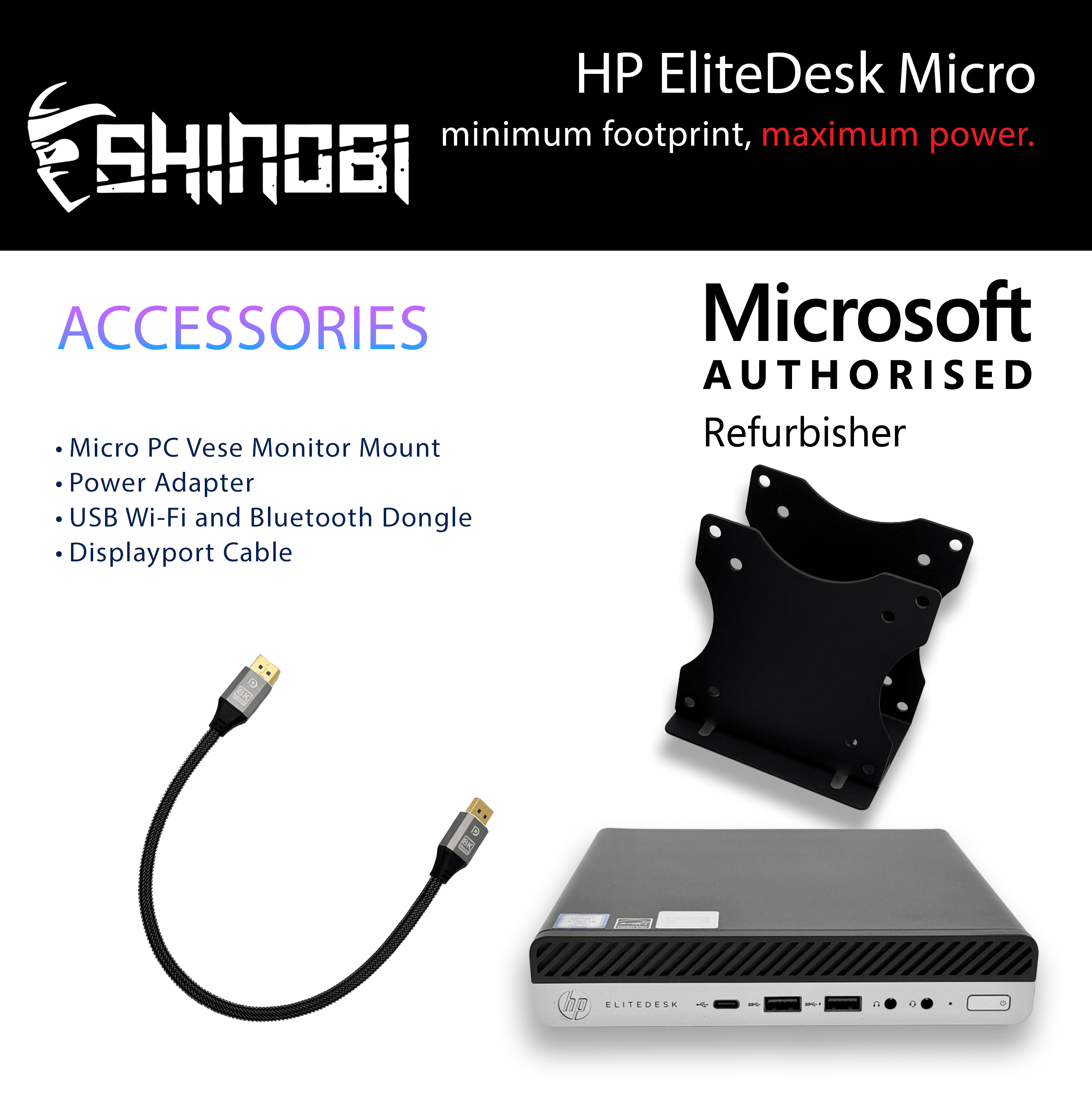 Restored HP EliteDesk 800 G4 Tiny Micro PC | Intel Core i5-8500T | 8GB RAM | 256GB SSD | Windows 11 Pro | Wi-Fi+ BT | Micro Desktop Computer