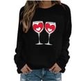 thumbnail image 3 of Inverlee Valentine's Day Sweatshirt Women Cute Love Heart Print Sweatshirts Oversized Pullover Sweater Tops Round Neck Holiday Valentine's Day Gifts, 3 of 6