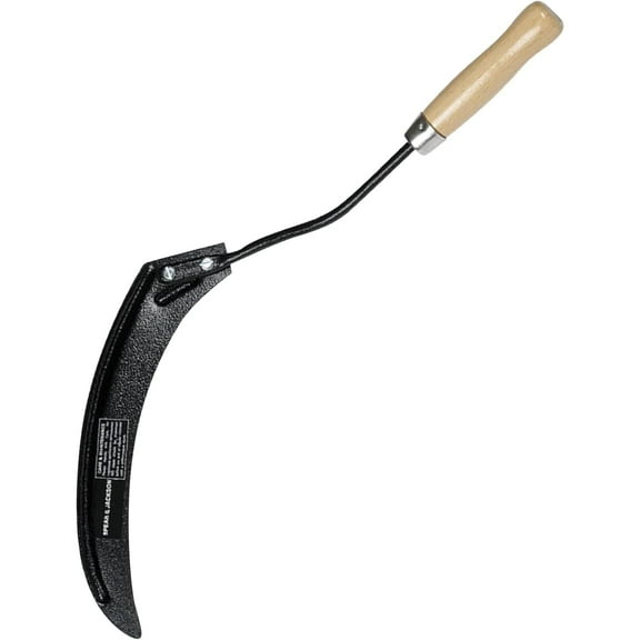 Spear & Jackson Little Giant Scythette Grass Hook, Heavy Duty Garden Tool, Sharp Curved Blade, Wooden Handle, Cut and Clear Grass Weeds and Overgrowth