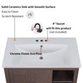 thumbnail image 3 of 30" Bathroom Vanity with Sink, Freestanding Bathroom Vanity Cabinet with Doors and Drawers, Brown, 3 of 7