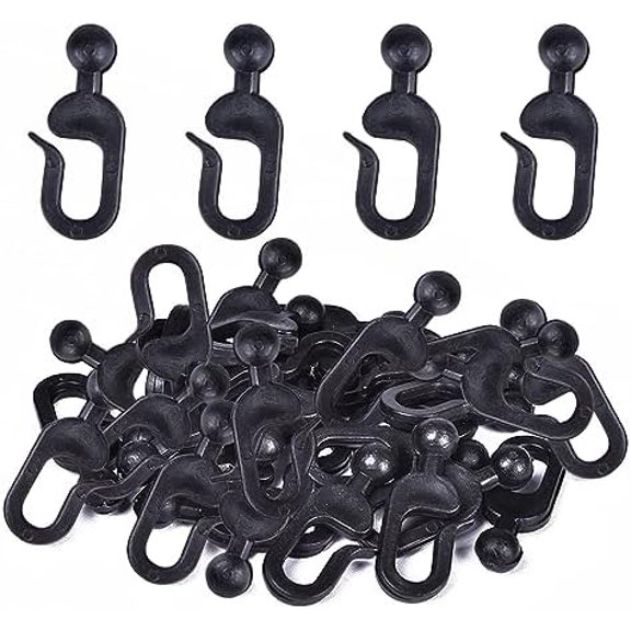 36 Pack Plastic Hooks for Mosquito Netting and Gazebo Curtains