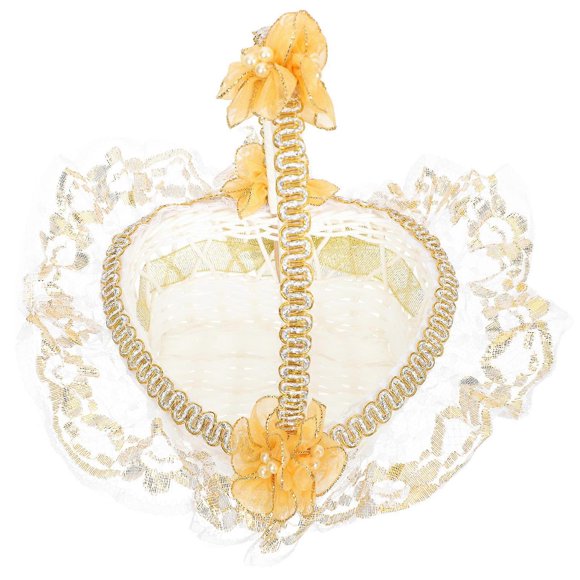 Heart-Shaped Wedding Flower Petal Basket For Young Girls Romantic Atmosphere 1Set