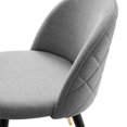 thumbnail image 6 of Side Dining Chair, Set of 2, Fabric, Light Grey Gray, Modern Contemporary Urban Design, Kitchen Room Cafe Bistro Restaurant Hospitality, 6 of 9