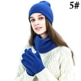 thumbnail image 2 of Hat Scarf Gloves Set Classic Unisex Thermal Gloves Loop Scarf Ribbed Knit Cap, 2 of 10