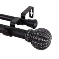 thumbnail image 3 of 1" Dia Adjustable 28"-48" Double Curtain Rod with Saina Finials - Black,(100-05-282-D), 3 of 3