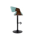 thumbnail image 5 of Curvo Adjustable Bar Stool, Chrome Bar Stools, Bar Chairs, Swivel Bar Stools, Bar Stools Set of 2, Black Bar Stools for Kitchen Counter (Teal), 5 of 6