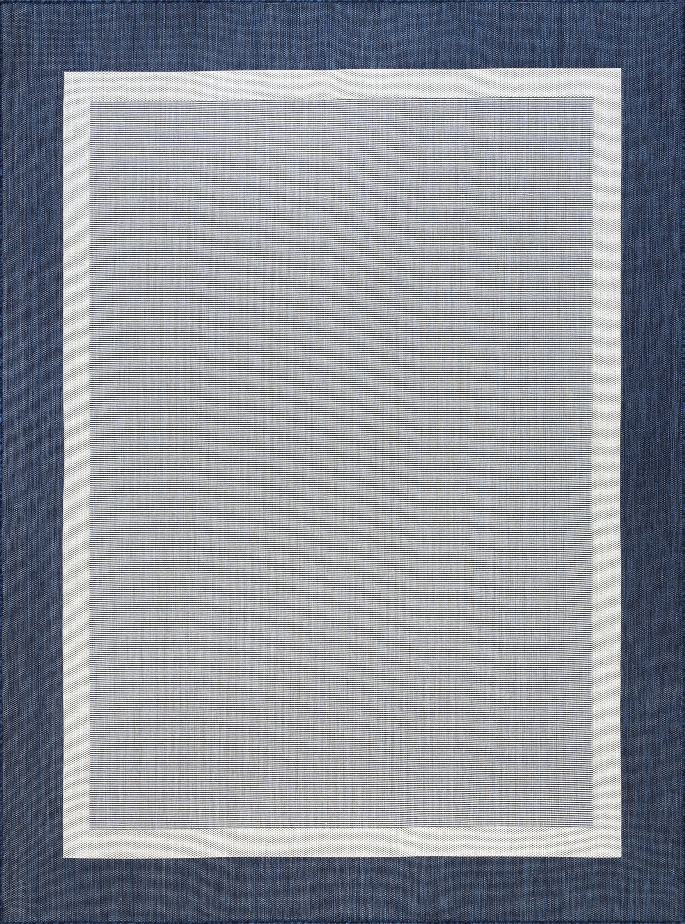 4x6 Water Resistant, Indoor Outdoor Rugs for Patios, Front Door Entry, Entryway, Deck, Porch, Balcony | Outside Area Rug for Patio | Navy, Solid Border | Size: 4' x 5'3''