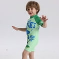 thumbnail image 5 of BULLPIANO Boys' Swimwear One Pieces Zipper Toddler Short Sleeve Rash Guard Sunsuits with Hat UPF50+ Sun Protection,Size 5-6 Years, 5 of 9