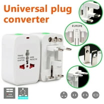 Xecvkr Conversion Plug Charger Multi Function Travel Adapter 6A Fire Retardant Universal AC 250V 1500W Power Outlets 3 Portable Compact US EU UK 1 Piece