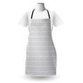 thumbnail image 3 of Abstract Apron, Spiral Circles in Connection Geometric Rounded Swirly Oval Shapes Design, Unisex Kitchen Bib with Adjustable Neck for Cooking Gardening, Adult Size, Pale Grey and White, by Ambesonne, 3 of 4