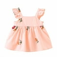thumbnail image 2 of Spazoro Toddler Girls A-Line Dress, 2025 New Style Floral Print Sleeveless Crew Neck Summer Dresses for Child Girls Pink Size 18 Months, 2 of 3